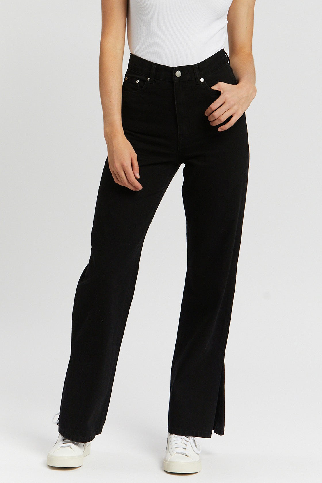 ECHO JEANS SHOE CUT - Black – view 5