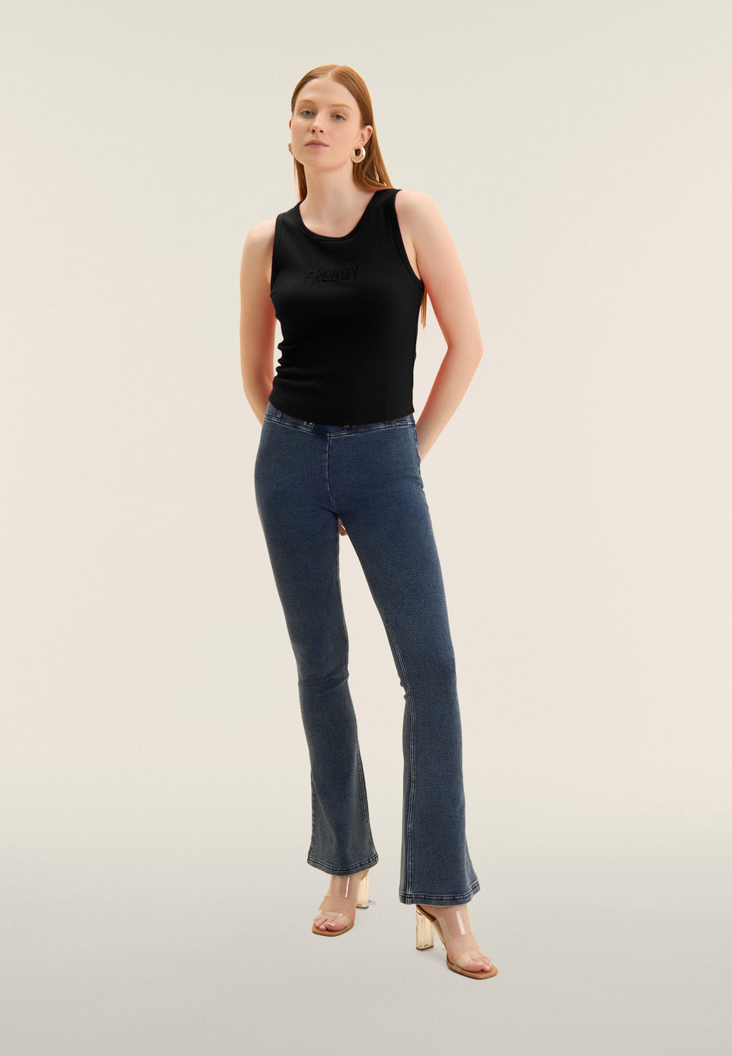 Freddy cropped ribbed tank top with embroidered logo – view 2