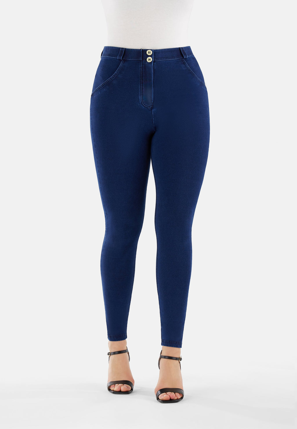 Freddy WR.UP® dark denim blue stitch regular rise jeans – view 6