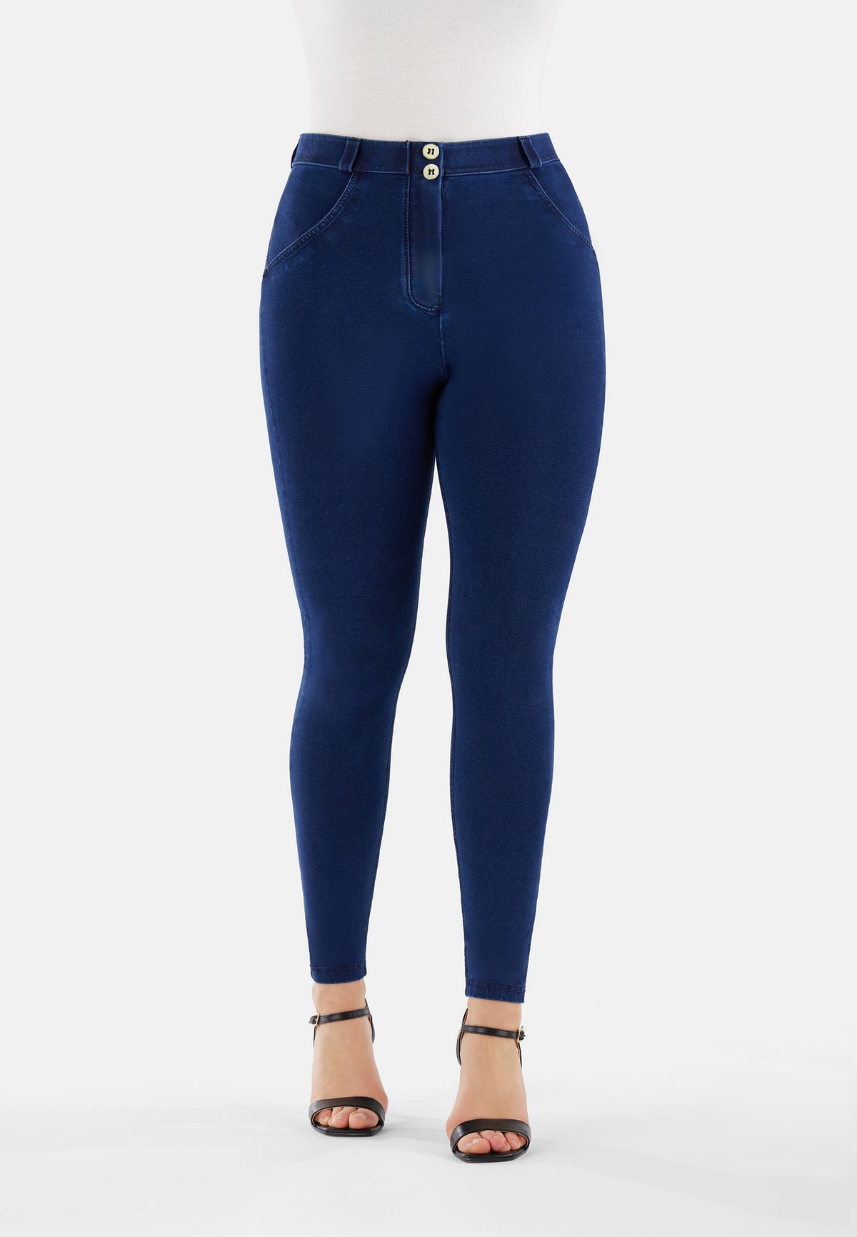 Freddy WR.UP® dark denim blue stitch regular rise jeans – view 6