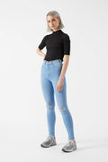 Moxy Jeans - Icicle Blue Ripped