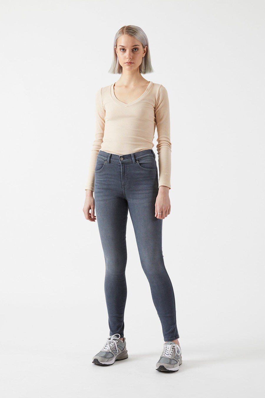 LEXY JEANS - Grey stone