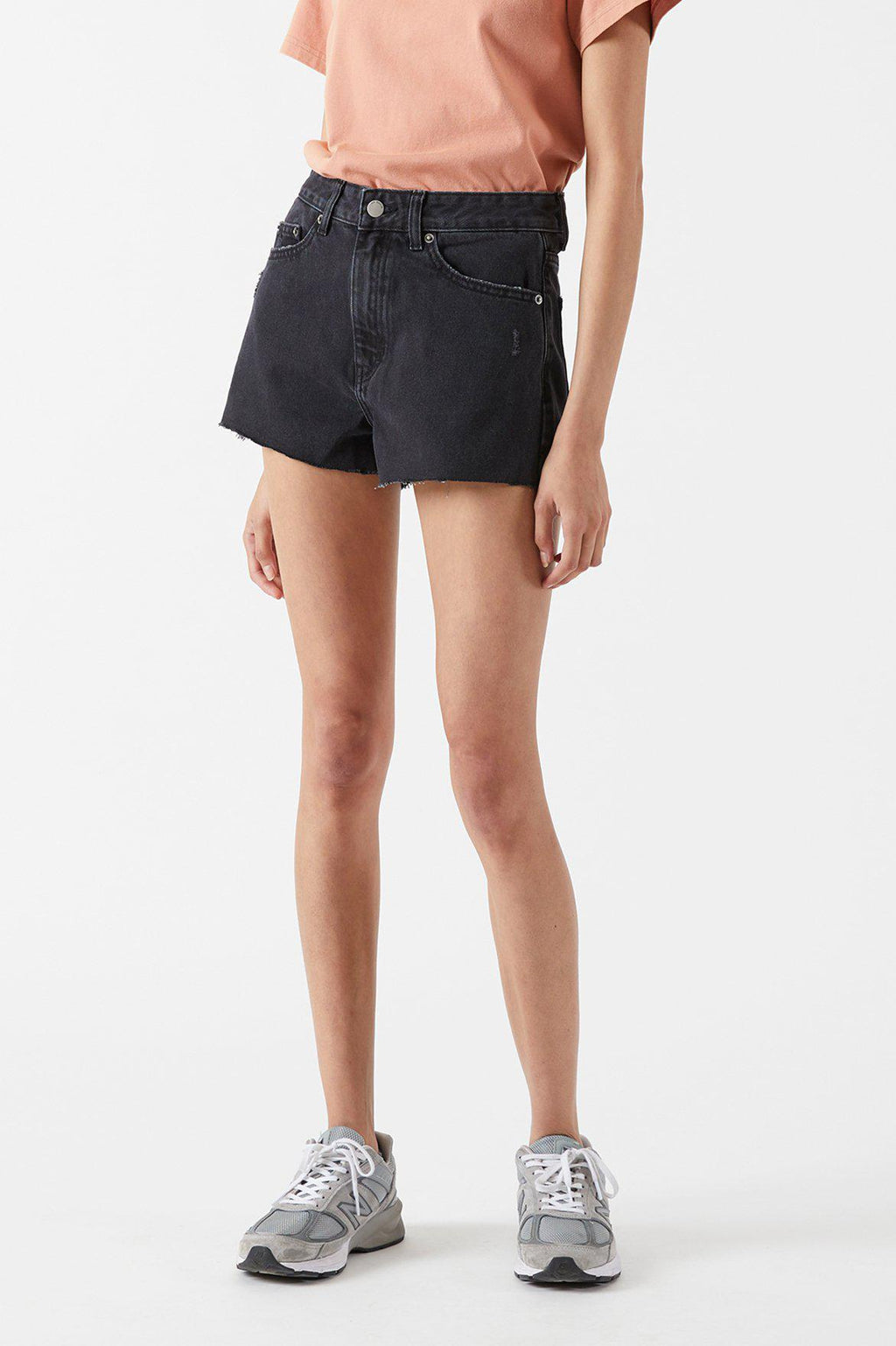 Skye Shorts - Charcoal Black Ripped
