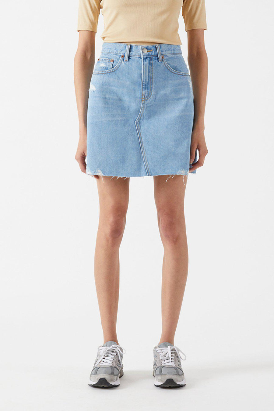 ECHO DENIM SKIRT - Empress light blue ripped