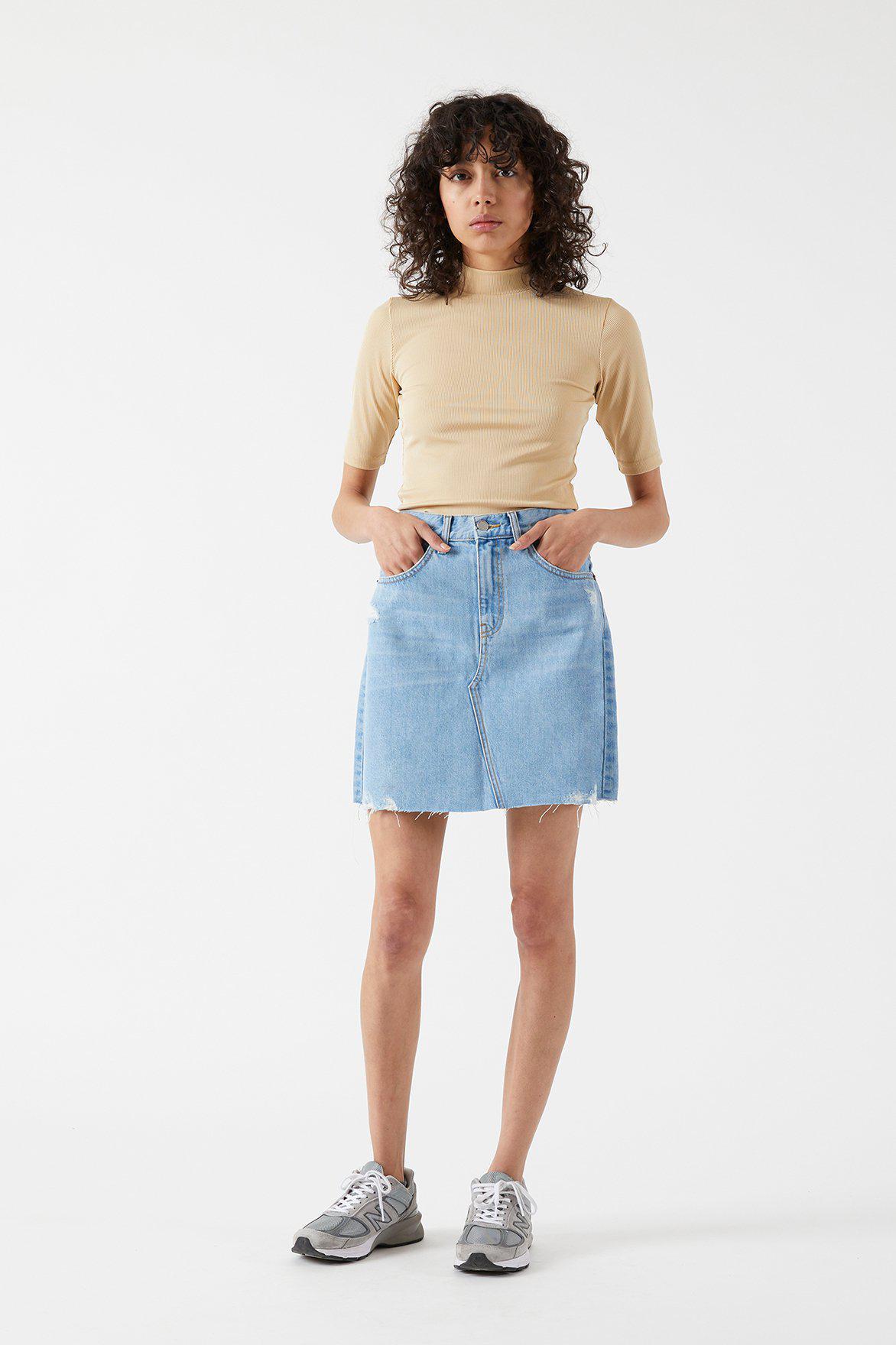 ECHO DENIM SKIRT - Empress light blue ripped