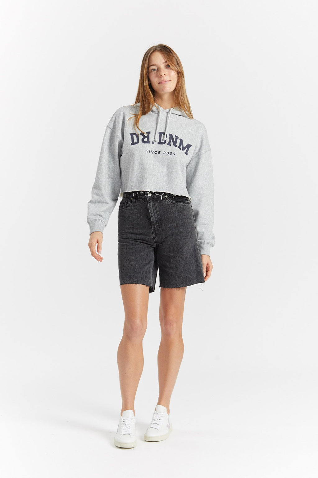 Gwen Hoodie - Grey Varsity Wordmark