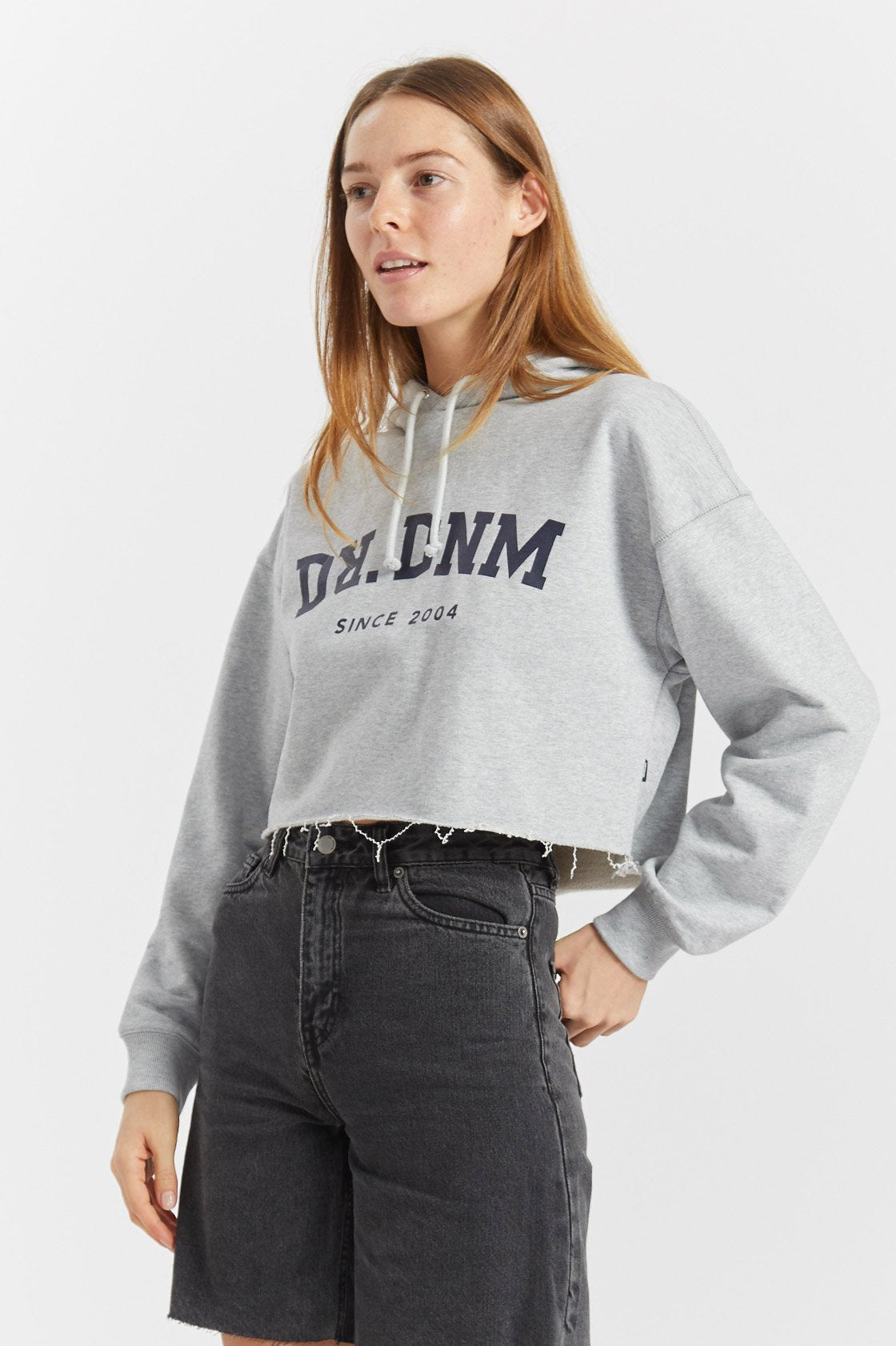 GWEN HOODIE - Grey Varsity Wordmark