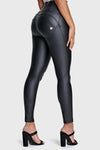 Black Faux Leather High Rise Organic Super Skinny Freddy Jeans