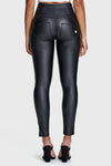 Black Faux Leather High Rise Organic Super Skinny Freddy Jeans