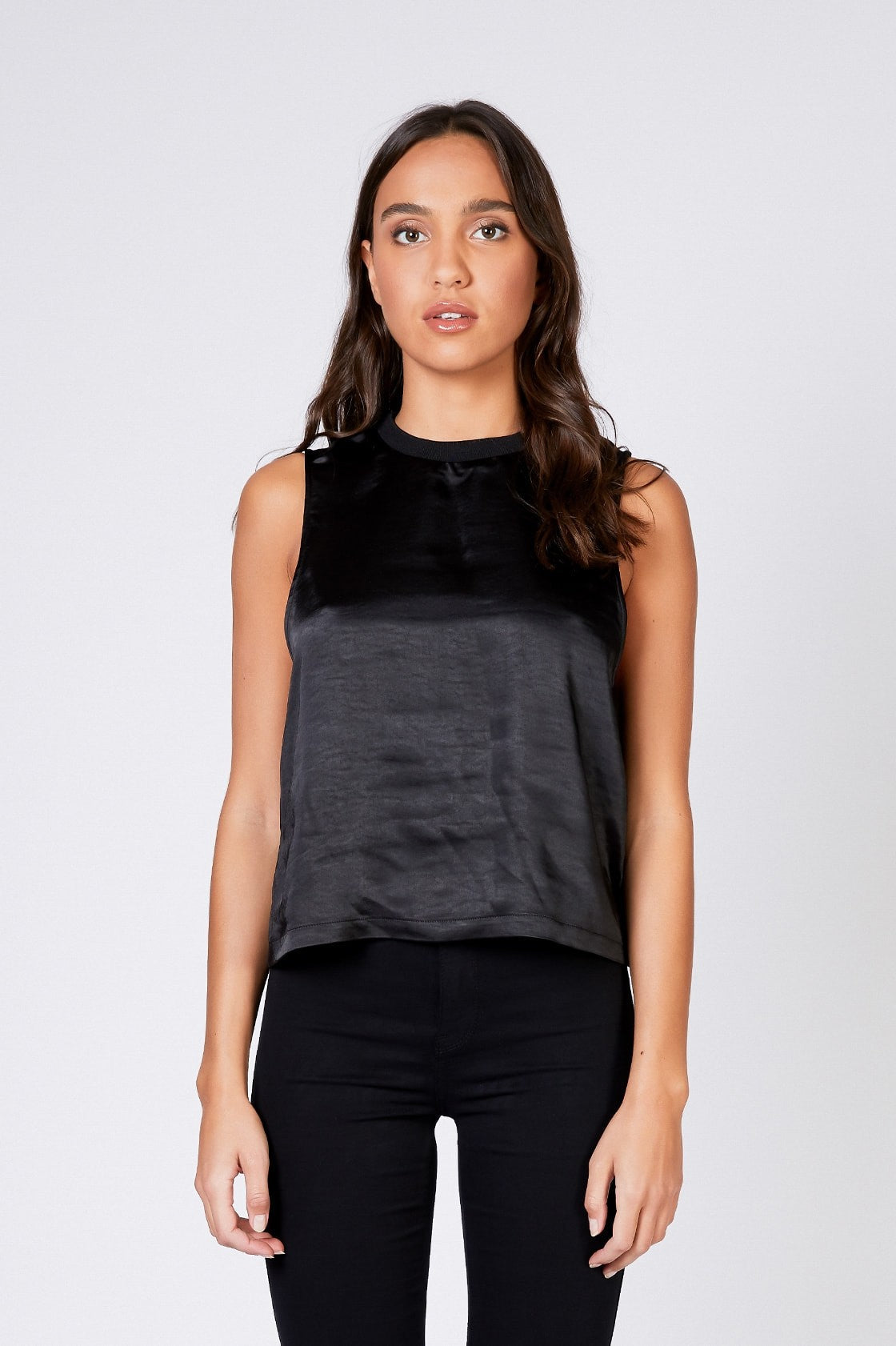 DESTINY TOP - Black Satin