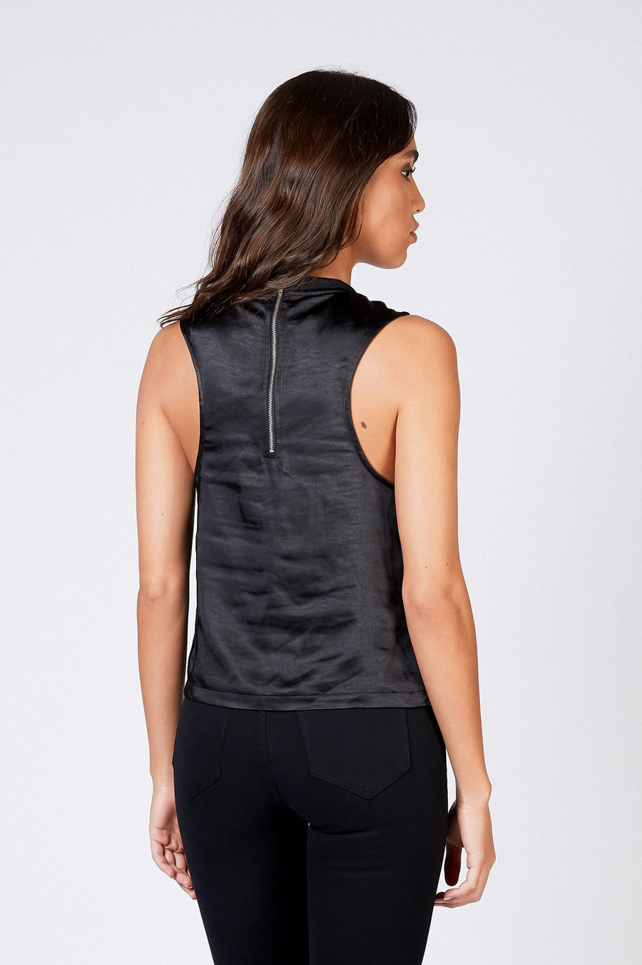 DESTINY TOP - Black Satin