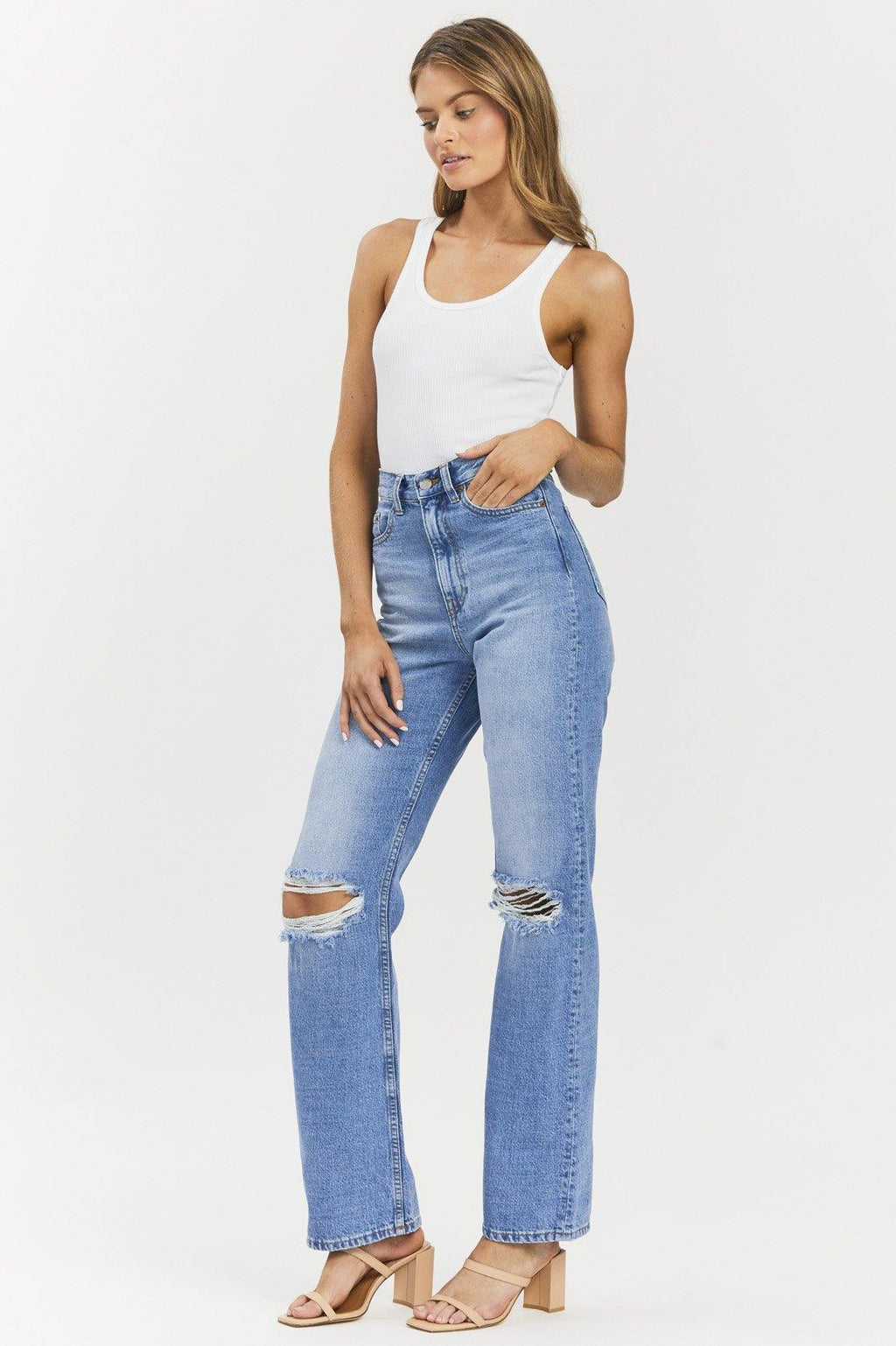 Echo Jeans - Empress Sky Blue Ripped