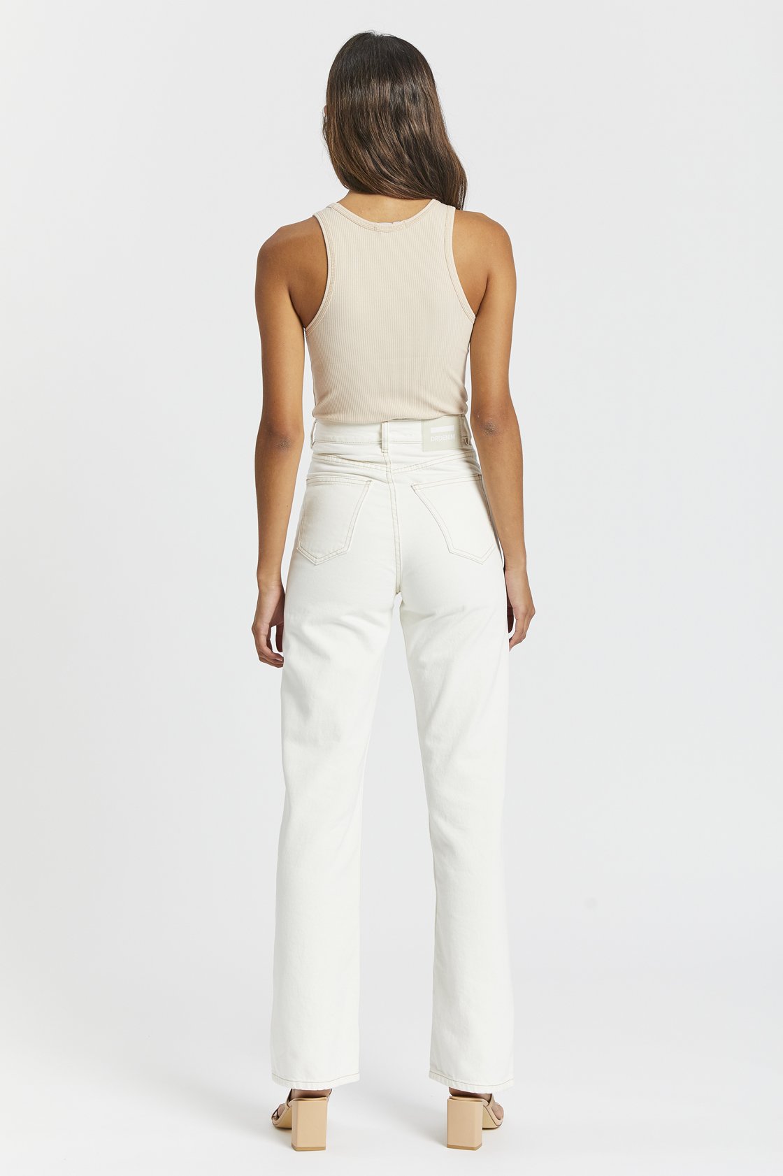 echo straight leg dr denim jeans in white denim