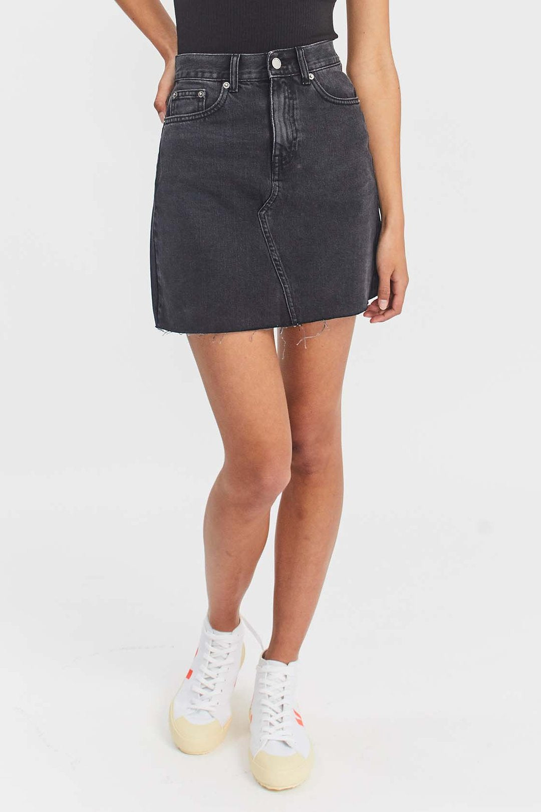 Echo Denim Skirt - Charcoal Black