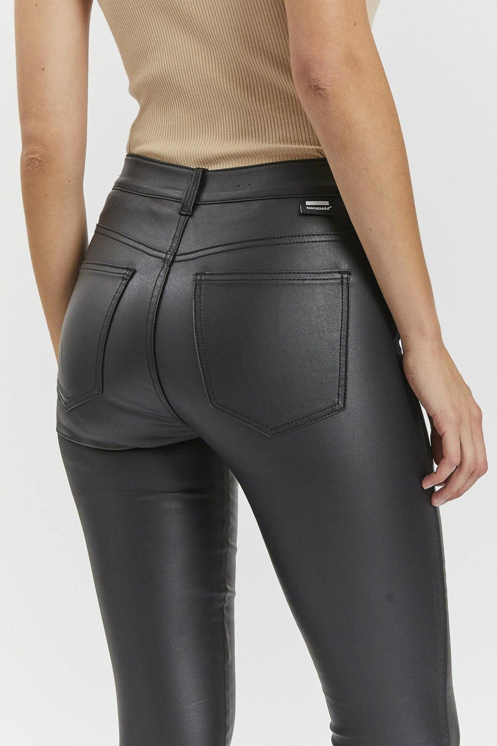 Lexy Jeans - Black Metal Faux Leather