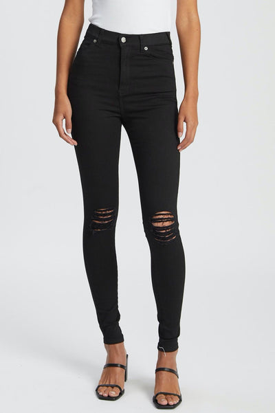 MOXY JEANS - Black Ripped Knees