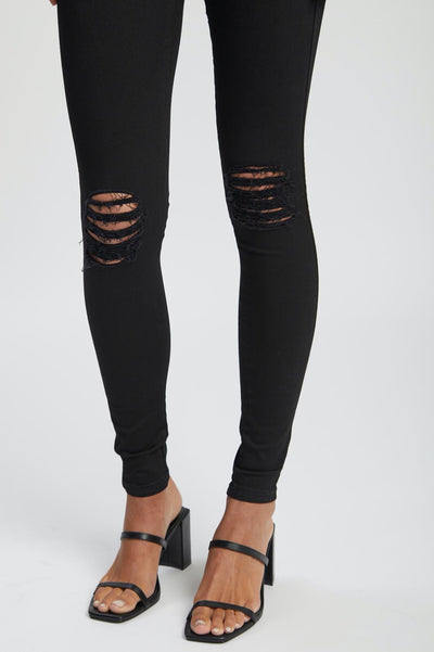 MOXY JEANS - Black Ripped Knees