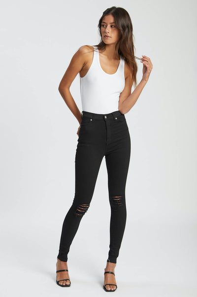 Moxy Jeans Black Ripped Knee| Super skinny fit Denim